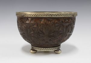 J. Cameron & Son of Kilmarnock, carved oak bowl with Epns mounts