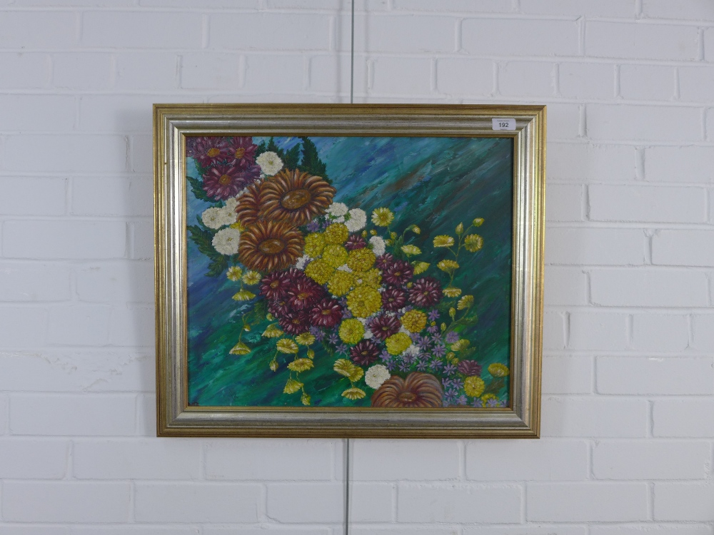 Still life oil on board of a vase of flowers, apparently unsigned, framed, 534 x 44cm - Image 2 of 2