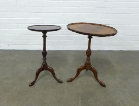 Mahogany wine table and a pie crust wine table, 445 x 52 x 34cm. (2)