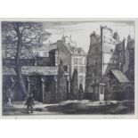 Ian Gilbert Marr Eadie (1913 - 1973), St Julien Le Pure, Paris, etching, signed and framed under
