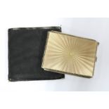 George VI silver and guilloche enamel cigarette case, Birmingham 1936 8.5 x 6.5cm