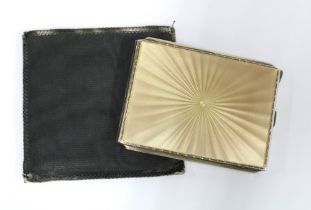 George VI silver and guilloche enamel cigarette case, Birmingham 1936 8.5 x 6.5cm