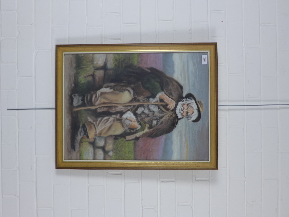 John Foster, pastel of an elderly man, signed and framed under glass, 45 x 60cm - Image 2 of 3