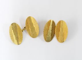 Gents 18ct gold cufflinks, Chester 1935, (2)