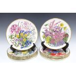 Set of twelve Royal Horticultural Society month of the year flower plates (June restored) (12)