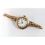 A ladies early 20th century 9ct gold wristwatch with a Rolex movement, Birmingham 1916, case with