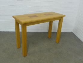 Modern beechwood consol table, 110 x 76 x 45cm.