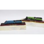 Two vintage model train engines, 'Mallard' and the 'Flying Scotsman", boxed (2)