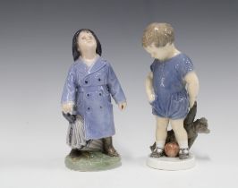 Two Royal Copenhagen figures to include 'Will it Rain' model 3556 & Boy With Teddy model 3468 (2)