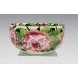 Rare Wemyss Ware 'C'est pour Bebe' bowl, decorated with cabbage roses, with impressed and printed