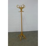 Modern bentwood hat and coat stand, 182cm.