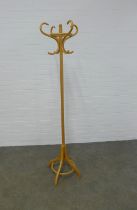 Modern bentwood hat and coat stand, 182cm.