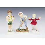 Three Royal Worcester figures to include 'All Mine', 'Saturday's Child' & 'January', (3) 20cm.