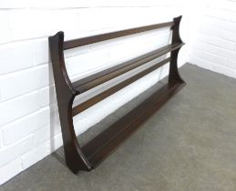 An Ercol dark elm wall plate rack, 97 x 50cm.