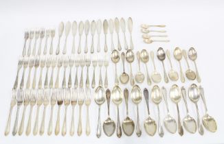 George V part suite of silver cutlery, Viners, Sheffield 1931