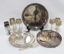 A quantity of Epns wares to include serving dishes, cruets sets, teaset, sauce boats, etc (a lot)