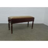 Piano stool with a lift up seat, 92 x 46 x 34cm.