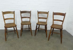 Four elm country kitchen chairs, 43 x 84 x 38cm. (4)