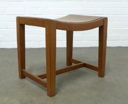 Early 20th century stool, with curved seat, 45 x 42 x 35cm.