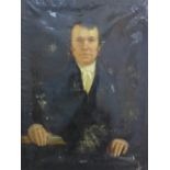 Half length portrait of aa gent, oil on canvas, apparently unsigned, framed (a/f) 70 x 90cm