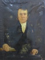 Half length portrait of aa gent, oil on canvas, apparently unsigned, framed (a/f) 70 x 90cm