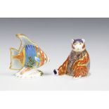 Two Royal Crown Derby Imari paperweights to include Angel Fish, Ltd. Ed 2004 / 2500 and Honeybear,