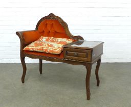 Mahogany telephone table, 97 x 86 x 42cm.