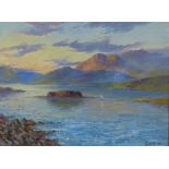 J. Watts SSA, Oban, oil on board, signed and framed, 39 x 29cm