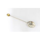 Scottish Provincial silver teaspoon, the bowl marked ROBB STONEHAVEN, with a Cairngorm finial, the