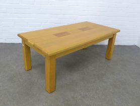 Modern beechwood coffee table, 120 x 47 x 60cm.