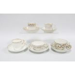 Five English tea and coffee cups and saucers to include Bloor Derby and Minton, (10)