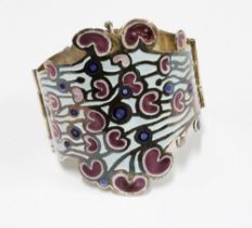 Norman Grant (1943-2017) cuff bangle, Edinburgh 1973/4, silver and enamel, stamped NG, hallmarked NG