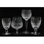 Part Suite of crystal cut drinking glasses, tallest 19cm
