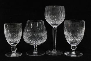 Part Suite of crystal cut drinking glasses, tallest 19cm