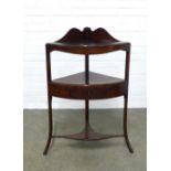 Mahogany corner wash stand, 58 x 92 x 40cm.