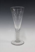 A large wine glass with funnel bowl and air twisted stem, 30cm