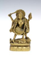 Ormolu bronze figure of an Indian Deity, on lotus base, 15cm
