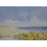 Alistair MacNeill, 'Yellowcraig Beach', watercolour on paper, signed 24 x 17cm