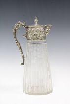 Late 19th / early 20th century cut glass claret decanter with Epns mounts by Thomas Latham &