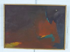 Mid century oil on canvas, signed with initials and inscribed verso Jean Whyte '70, 53 x 38cm