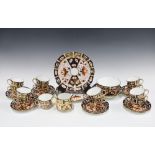 Royal Crown Derby Imari pattern 2451 part tea set with thirteen cups, thirteen saucers, two cake