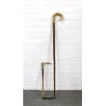 Horn-handled walking stick an a riding crop 114cm (2)