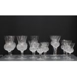 Collection of Edinburgh Crystal style thistle drinking glasses, tallest 16.5cm (14)