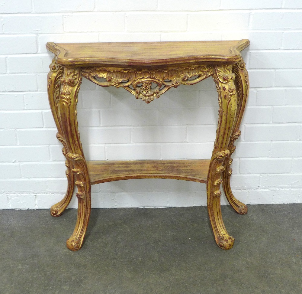 Rococo style giltwood consol table, 76 x 75 x 29cm. - Image 2 of 3