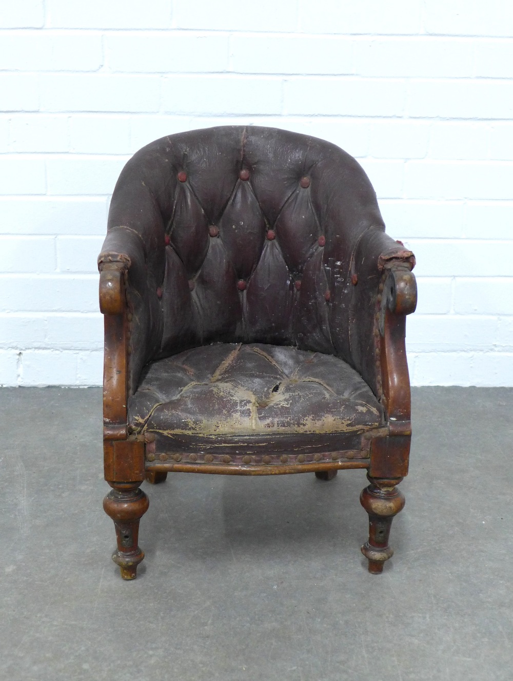 19th century child's button back armchair, 39 x 56 x 33cm. - Image 2 of 3