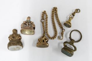 Five various seal fobs (5)