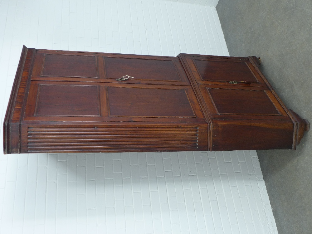 Mahogany corner cupboard, floor standing and of large proportions, with painted shelves to the - Image 2 of 3