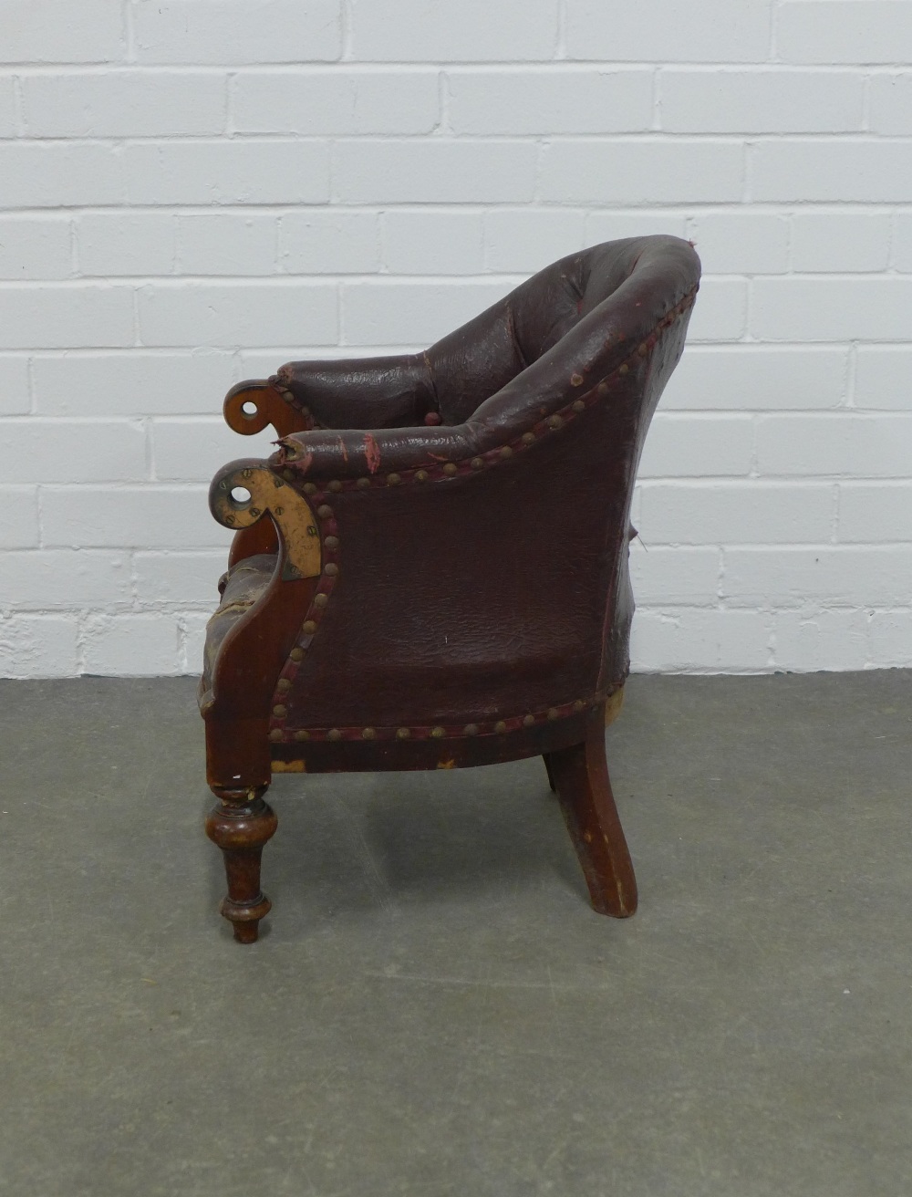 19th century child's button back armchair, 39 x 56 x 33cm. - Image 3 of 3