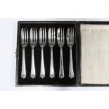 George VI cased set of six silver pastry forks, Sheffield 1946 (6)