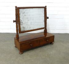 19th century mahogany dressing table mirror, with distressed glass plate 54 x 57 x 22cm.